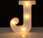 Lichtgevende Letter J - 16 cm - Wit - LED