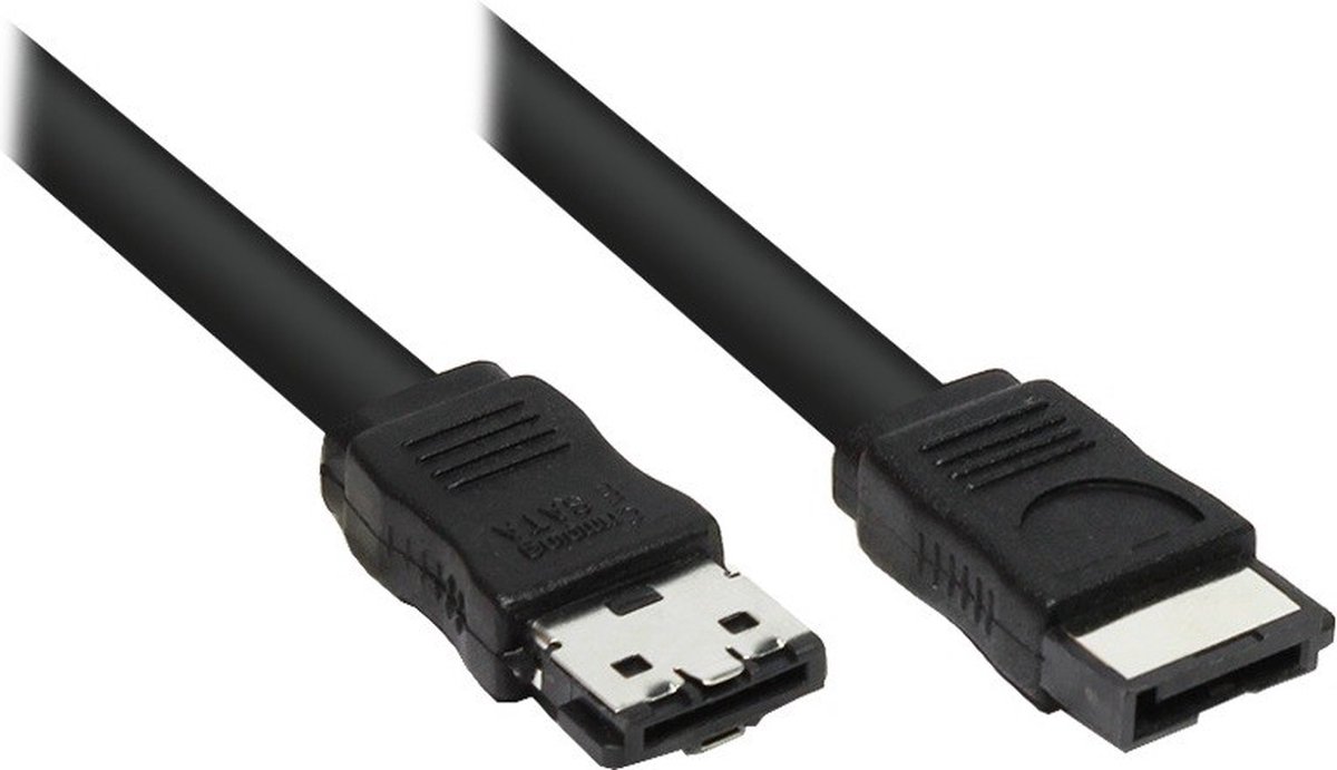 eSATA datakabel - plat - SATA300 - 3 Gbit/s / zwart - 1 meter
