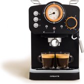 CREATE - Koffiemachine Express - Zwart, 1100W, Voor gemalen koffie- en ESE-pads, watertank van 1,25 liter, 220 ~ 240V AC - THERA MATT RETRO