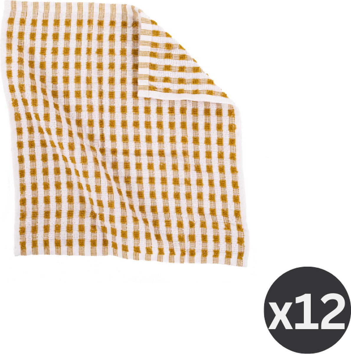 Tiseco Home Studio - Vaatdoek OMAN - SET/12 - 100% katoen - badstof - ultra-absorberend - sneldrogend - duurzaam materiaal - 32x35 cm - Camel