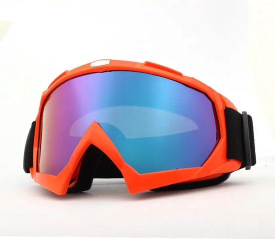 Skibril - Snowboardbril - Crossbril - Rood - Paars Blauw Spiegel
