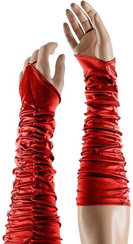 Apollo - Satijnen handschoenen princess rood one size
