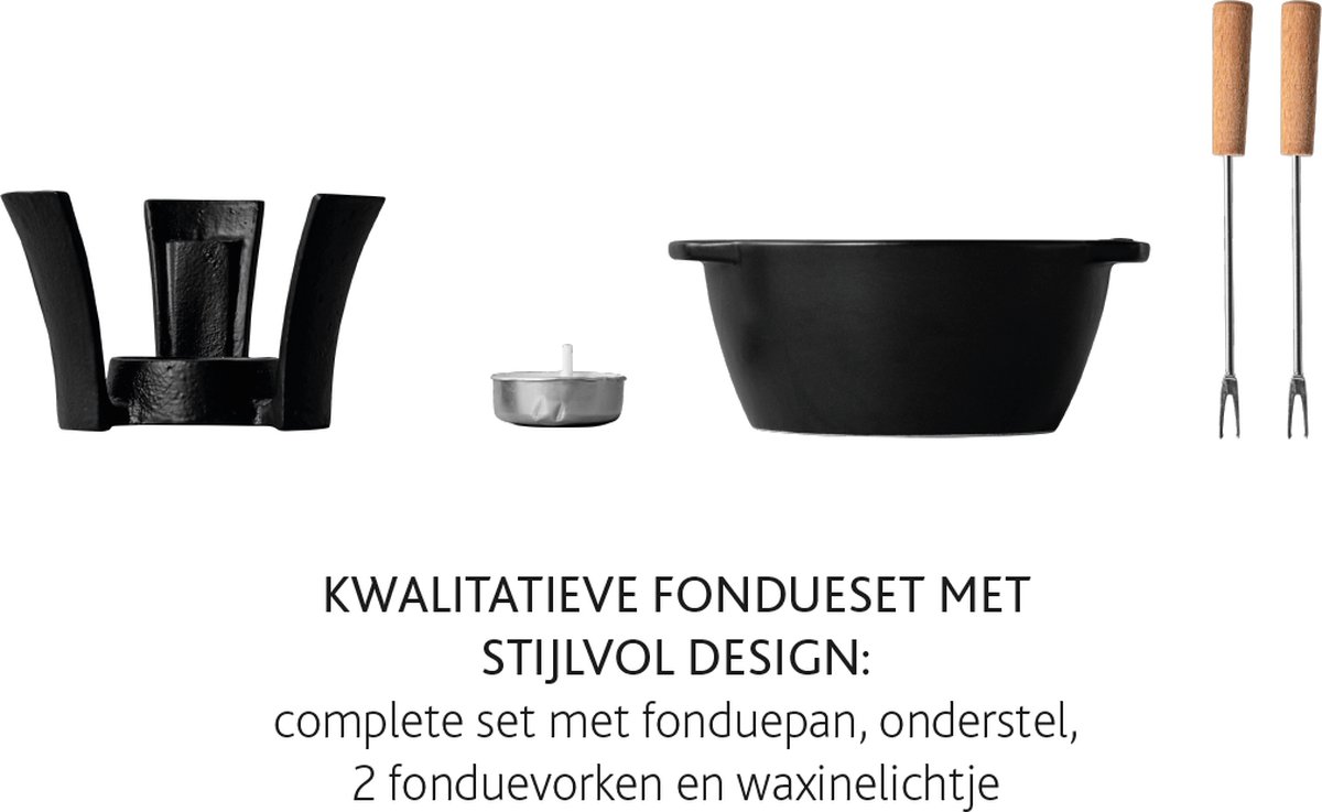 Boska Fondueset Party Mini - Fonduepan - Voor kaasfondue & saus - Zwart - 300 ml – foto 8