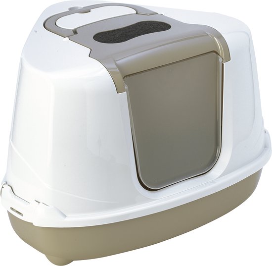 MaxxPet Hoekkattenbak - Kattenbak - Kattentoilet - Met schep - 56x44x36 cm - Grijs