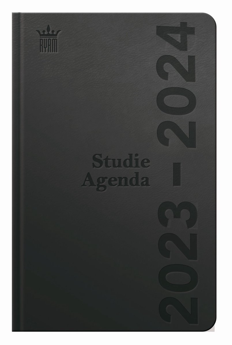 Ryam | Studie agenda DeLuxe | 2023/2024 | Genaaid gebonden | 12 mnd | B6 | Zwart |