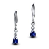 Kasey - Cubic Zirconia Oorbellen - Oorbellen Dames - Oorbellen Met Hangers - Druppelvorm - Blauw