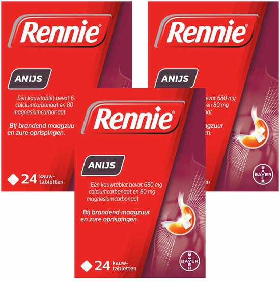 Rennie Anijs Kauwtabletten – 3 x 24 tabletten