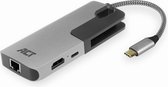 ACT USB-C docking station voor 1 HDMI monitor, ethernet, 3x USB-A, PD pass-through AC7042