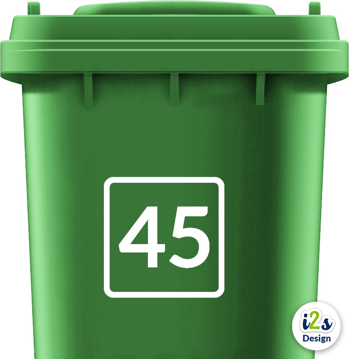 Kliko sticker vierkant met nummer - Container sticker - Cijfer sticker - Huisnummer sticker - Wit - 20cm x 20cm