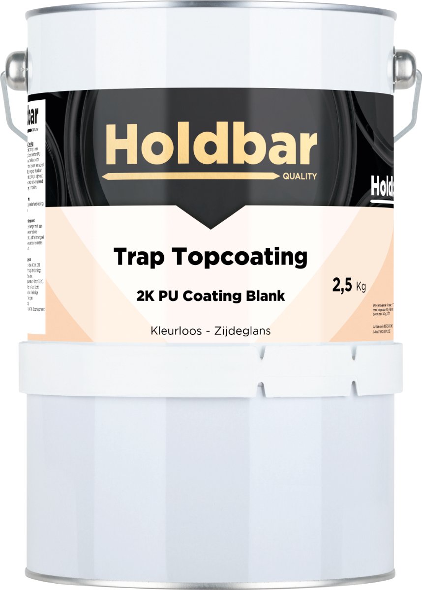 Holdbar Trap Topcoating Zijdeglans 2,5 kg - Glashelder - Transparant - Trapverf - Slijtvast - Gemakkelijk Schoonmaken - Bestand tegen zware belastingen - 2 Componenten - Mat, Zijdeglans en Hoogglans
