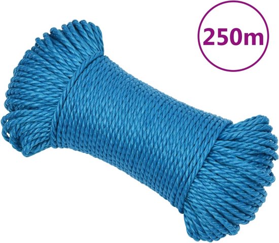 vidaXL - Corde de travail - 8 - mm - 250 - m - polypropylène - bleu