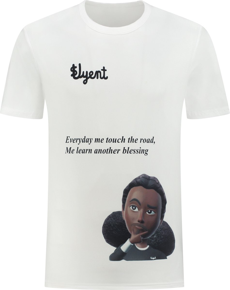 Svyent tshirt road/blessing kleur bright wit/kleding maat M