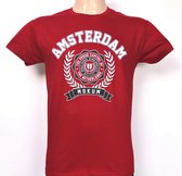 T-shirt rood Amsterdam mokum heren | Maat S