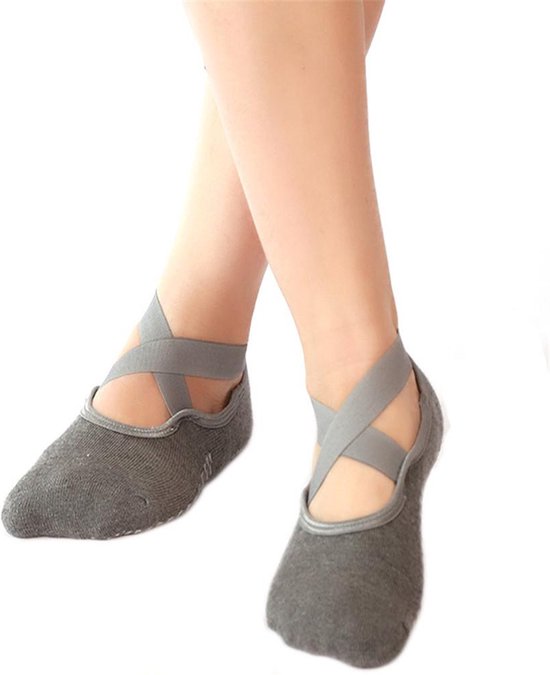 Yoga Anti-slip Sokken - Yoga & Pilates sokken - Ballet - Dans - Sportsokken - Grijs van ToeSox — afbeelding 3