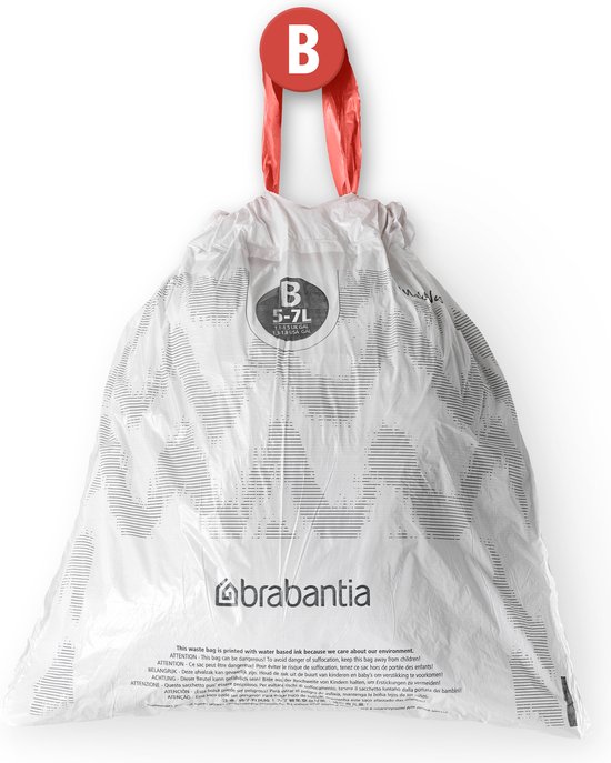 Brabantia PerfectFit sac poubelle avec fermeture code B, 5 litres, 10  rouleaux x 20