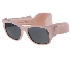 Product: Dudes & Dudettes - babyzonnebril - 3 mnd t/m 12 mnd - met verstelbaar bandje - UV400 bescherming - roze - babyzonnebril rechthoekig, van het merk 