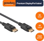 Powteq - 50 cm premium displayport kabel - Displayport 1.4 - Gold-plated