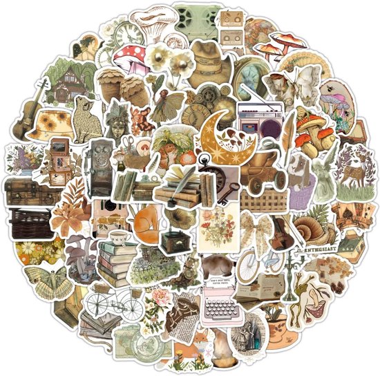 100 stuks stickers voor meisjes, esthetische stickers, waterdicht, creatieve doe-het-zelf stickers voor laptop, mobiele telefoon, skateboard, bagage, enz. Geschikt voor volwassenen en