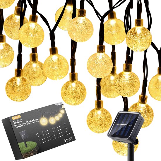 Atletisch Klem Taiko buik Happy Goods Solar Tuinverlichting op Zonneenergie - 50 LED - 7 Meter -  Lampjes Slinger... | bol.com