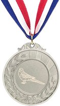 Akyol - parkiet medaille zilverkleuring - Dieren - parkiet - vogel liefhebbers - leuk kado voor iemand die van vogels houd