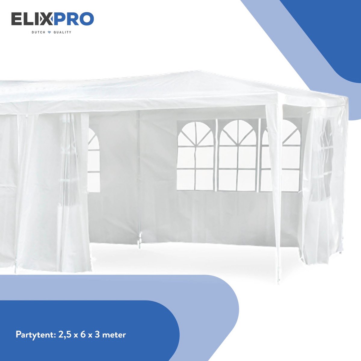 ElixPro - Premium party tent 3 x 6m - Easy up - zijwanden met ramen - wind  bestendige... | bol