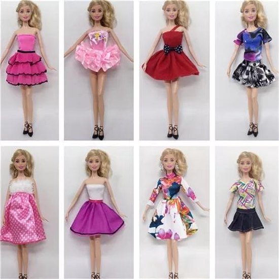 Poppenkleertjes - Geschikt voor Barbie - Set van 8 outfits - 10 x kleding  voor... | bol.com