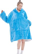 JAXY Hoodie Deken - Snuggie - Snuggle Hoodie - Fleece Deken Met Mouwen - 1450 gram - Sky Blue