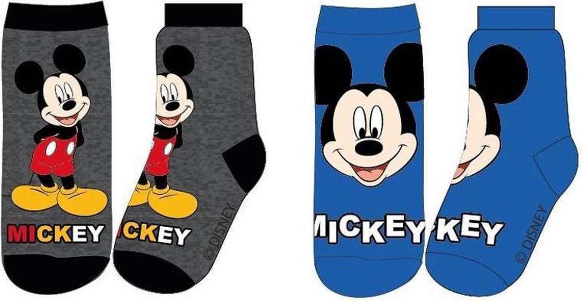 Sokken Mickey Blauw/Grijs maat 27 - 30