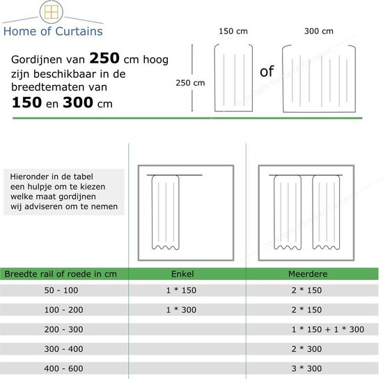 Home of Curtains - RUBEN - Gordijn - Met Ringen - Verduisterend - Kant en Klaar - 150x250 cm - Licht Grijs - 1 Stuk - Home of Curtains