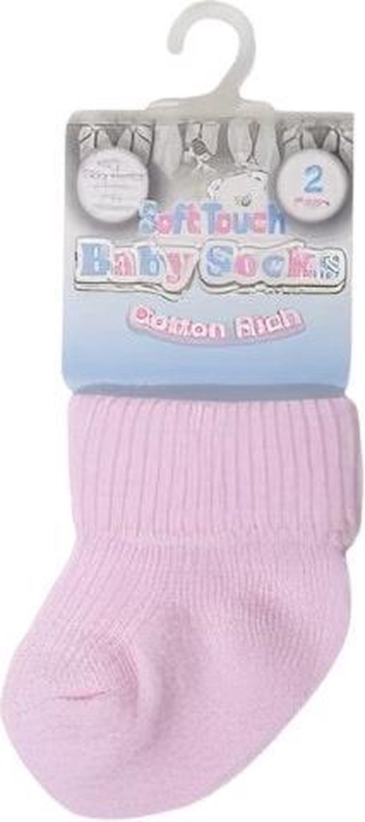 Soft Touch premature Babysokken Meisjes Katoen Roze 2-delig - Maat 44-48
