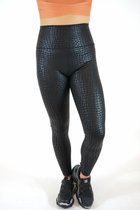 La Pèra Zwarte Lederlook fashion legging Coated legging Snake High-Waist Dames - Maat XS