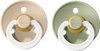 foto van BIBS set van 2 Glow in the dark spenen / VANILLA + SAGE T1 / maat 1 - 0-6 maanden