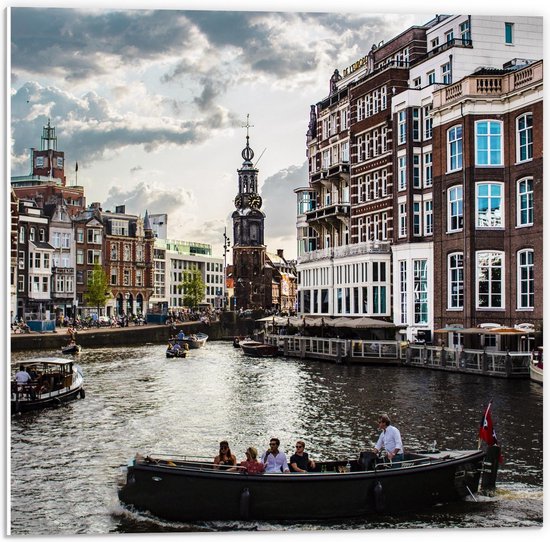 Forex - De Grachten van Amsterdam  - 50x50cm Foto op Forex