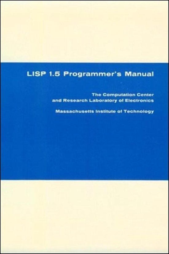 Lisp 1.5 Programmers Manual - cover