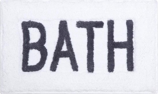 Lucy's Living Luxe badmat BATH White – 50 x 80 cm - wit - douchemat - badmatten - badmat antislip - badkamer - badmat zwart - badtextiel - polyester