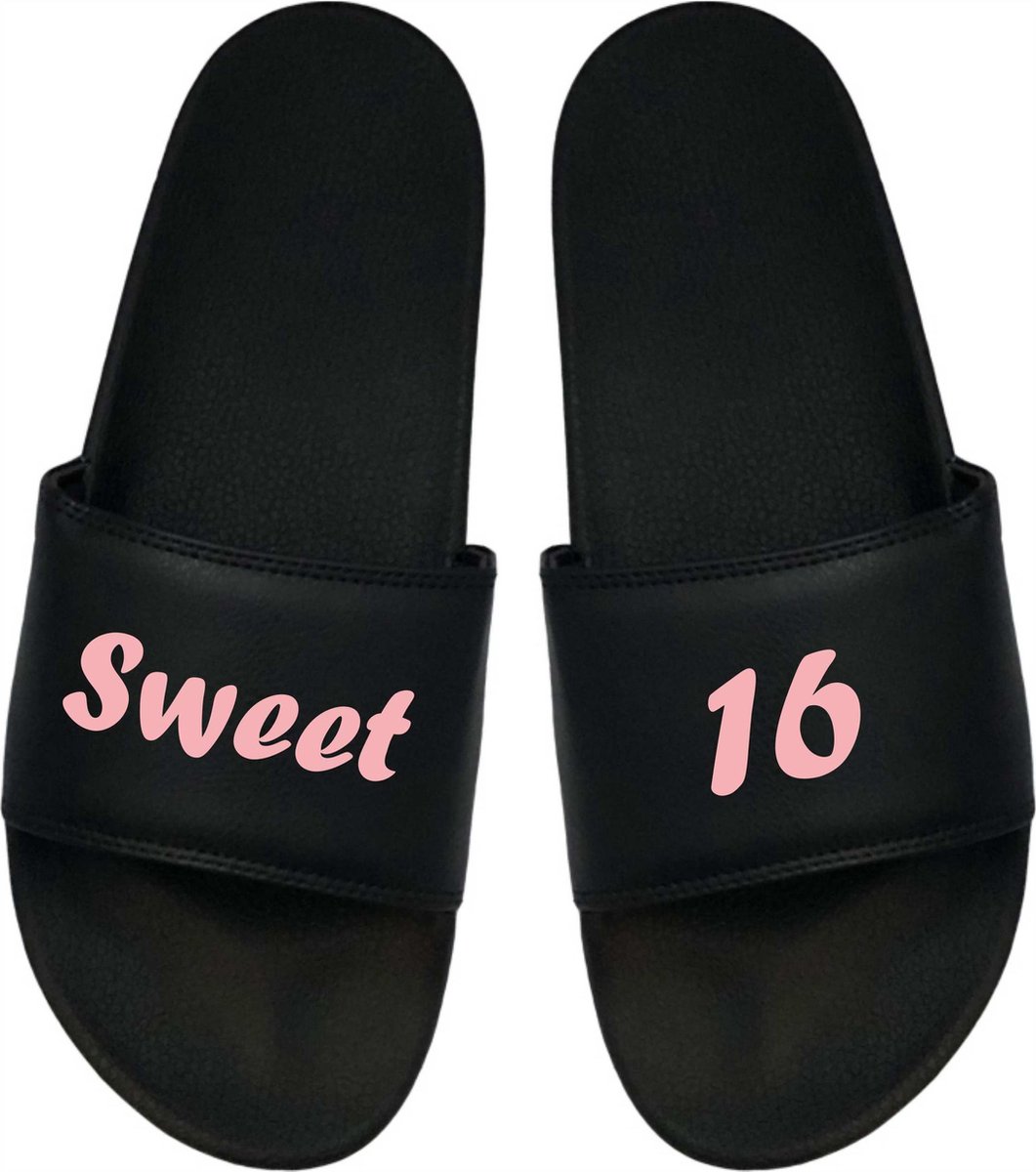 Cadeau Kerst - Cadeau Kerstmis - Cadeau 16 - Sweet 16 Badslippers - Cadeau Badslippers - Badslippers Meisjes 37
