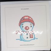 Diamond Painting kerstkaart sneeuwman (29)