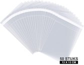50X Cellofaanzakjes Transparant - Vierkant - Formaat 13 X 13 CM