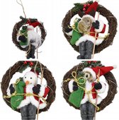 Kerst hangers met licht - Kerst decoratie - Figuren - Kerstman - Sneeuwpop - Rendier - Teddybeer - LED - 4 stuks
