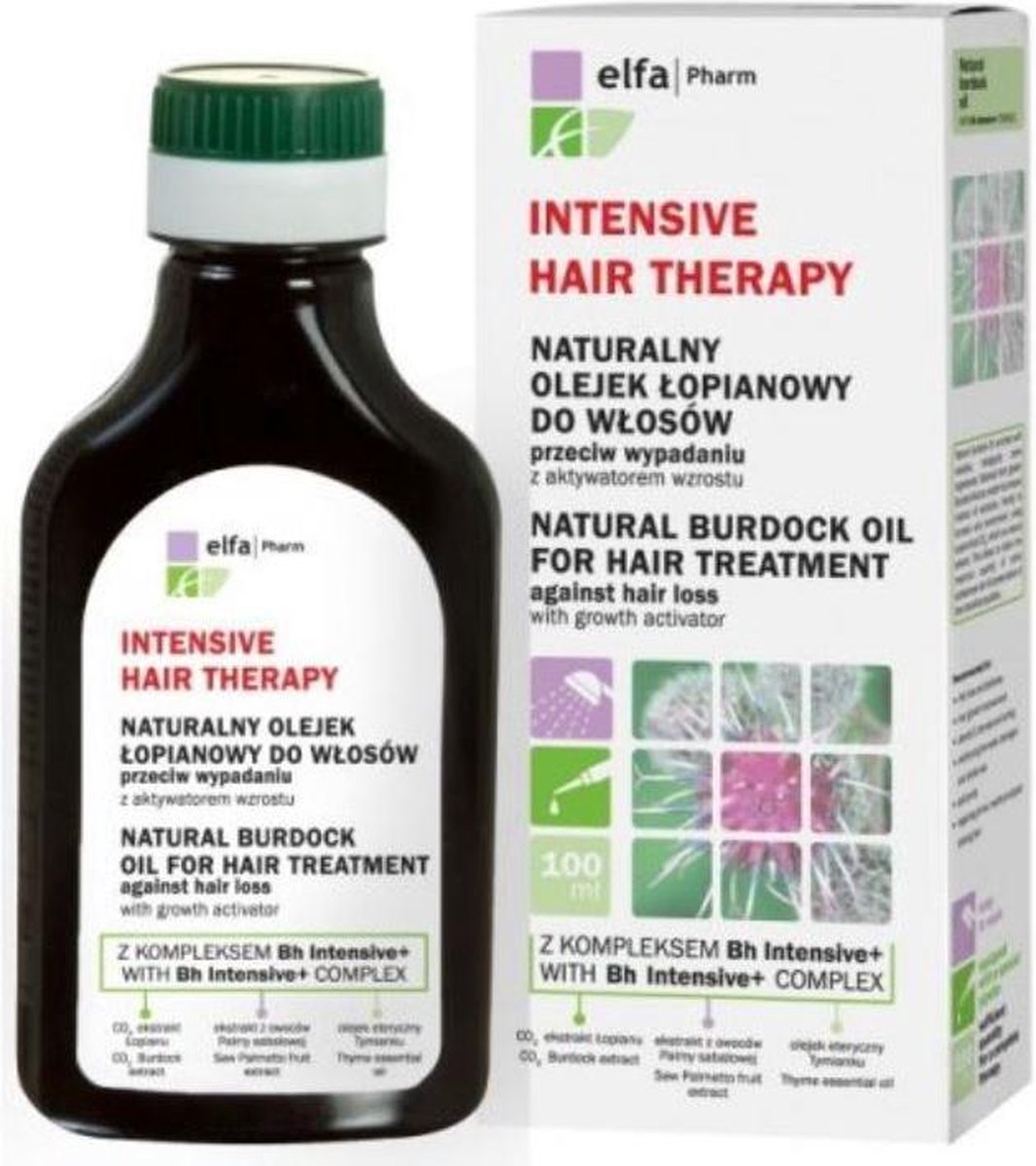 Elfa Pharm_intensive Hair Therapy Natural Burdock Oil Naturalny Olejek ?opianowy Do W?osi?1/2w Przeciw Wypadaniu Z Aktywatorem Wzrostu 100ml