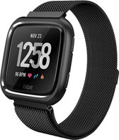 Versa milanese case band - zwart - Geschikt voor Fitbit