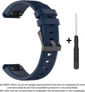 Donker blauw Siliconen sporthorloge bandje 26mm Quickfit Compatibel geschikt voor Garmin Fenix 3 / 3 HR / 3 Sapphire / 5X / 6X, D2, Quatix 3, Tactix, Descent MK1, Foretrex 601 en 701 – 26 mm blue smartwatch strap