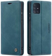 CaseMe Bookcase Samsung Galaxy A71 hoesje - Blauw