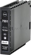 FLWR - Inktcartridge / T7551 / Zwart - Geschikt voor Epson