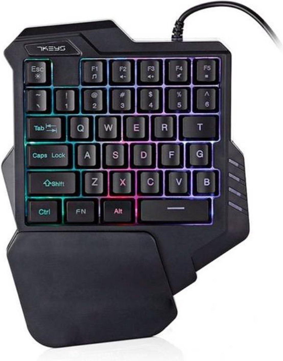 Elementkey MECHA3 One Hand Gaming Keyboard – Mini Keyboard – Toetsenbord – LED Backlight – Membraan toetsenbord – USB – Desktop – 35 keys - Gaming - Zwart