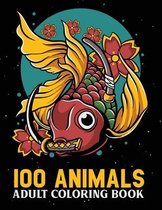 100 Animals Adult Coloring Book