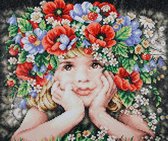 Diamond Painting pakket meisje met bloemen van Lanarte PN-0188130