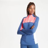 Dare2B Default lichtgewicht Core Stretch tussenlaag voor dames met halve rits, donker denim neonroze