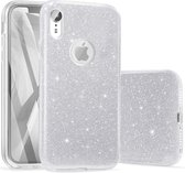 Apple iPhone XR Back Cover Telefoonhoesje | Zilver | TPU hoesje | Glitter
