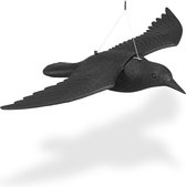relaxdays corbeau volant effrayé par les pigeons - épouvantail - figurine de jardin - défense